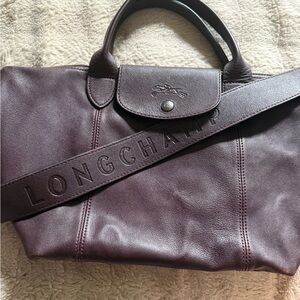 Sold ‼️‼️‼️‼️‼️Longchamp Dark purple Leather Messenger Bag